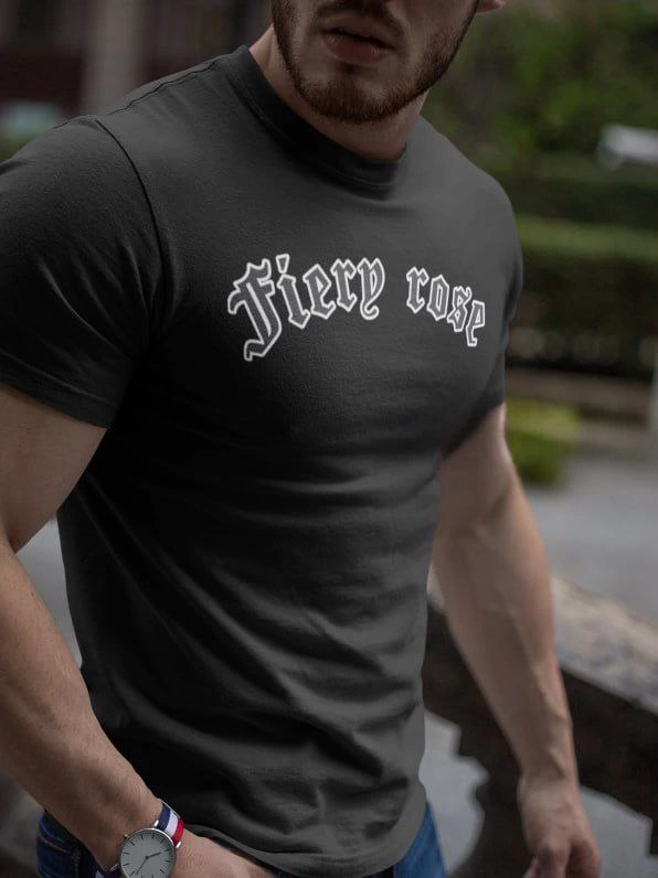 Erkek Tişort Bisiklet Yaka Baskılı kısa kol T-Shirt – Siyah