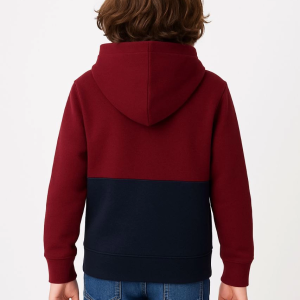 Erkek Çocuk Kapüşonlu Kanguru Cepli Parçalı SweatShirt – Renkli
