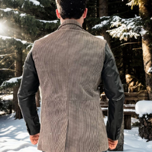 Erkek Premium Doğal Nubuk Deri Ceket – Siyah