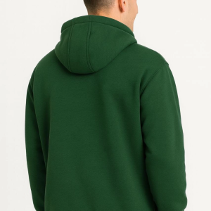 Erkek Kapüşonlu Hoodie Cepli Çıtçıtlı 3 İplik Pamuklu Sweatshirt – Haki