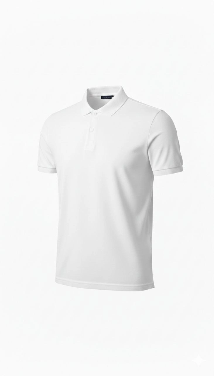 Erkek Polo Yaka Düğmeli Pike Kumaş Tişört Regular Fit Kısa Kol T-Shirt – Beyaz