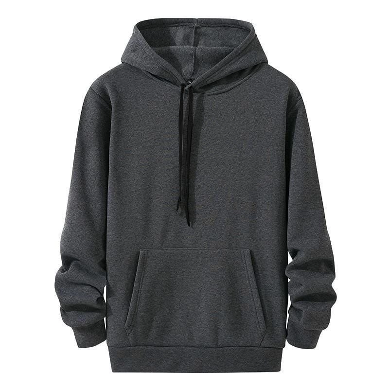 Kadın Kapüşonlu Kanguru Cepli 3 İplik Pamuklu Oversize Hoodie Sweatshirt – Füme