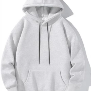 Kadın Kapüşonlu Kanguru Cepli 3 İplik Pamuklu Oversize Hoodie Sweatshirt – Gri