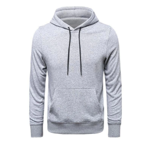 Erkek 3 İplik Pamuklu Kapüşonlu Cepli Oversize Hoodie Sweatshirt – Gri