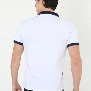 Erkek Polo Yaka Tişört Slim Fit Baskılı Kısa Kol T-Shirt – Beyaz
