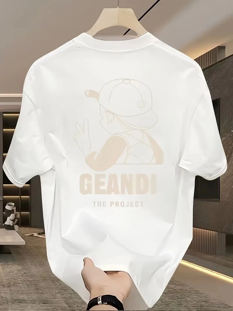 Kadın T-Shirt “GANDHI The Project” Baskılı Kısa Kollu tişört – Beyaz