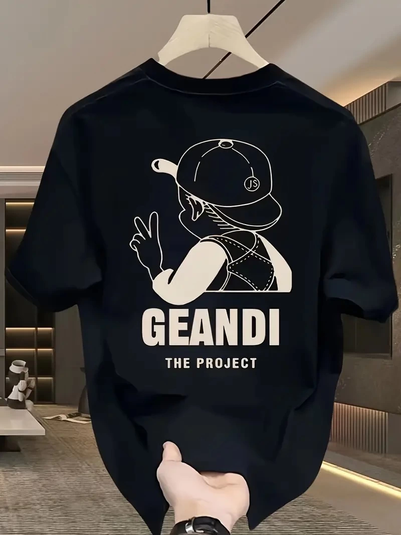 Kadın T-Shirt “GANDHI The Project” Baskılı Kısa Kollu tişört – Siyah
