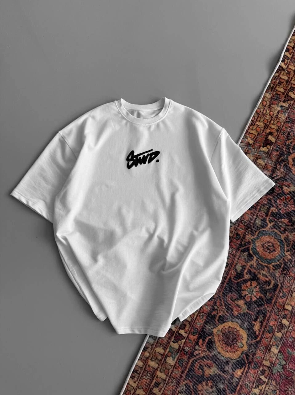 Kadın Yazlık Bisiklet Yaka Baskılı Regular Fit Tişört Kısa Kol T-Shirt – Beyaz