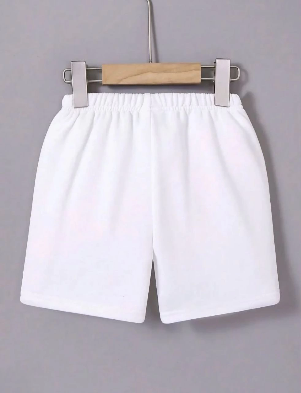 Kadın Beli Lastikli Mini Düz Şort – Beyaz