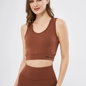 Kadın Fitilli Baskılı Crop – Kahve