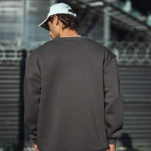 Erkek Bisiklet Yaka 3 iplik Pamuklu Basic SweatShirt – Antrasit