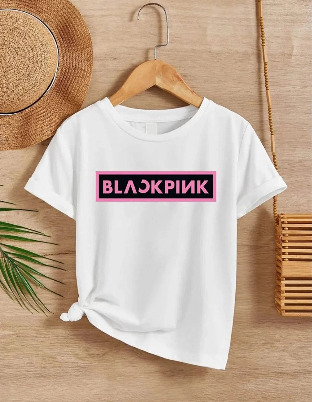 Kız Çocuk Bisiklet Yaka Baskılı T-Shirt – Beyaz