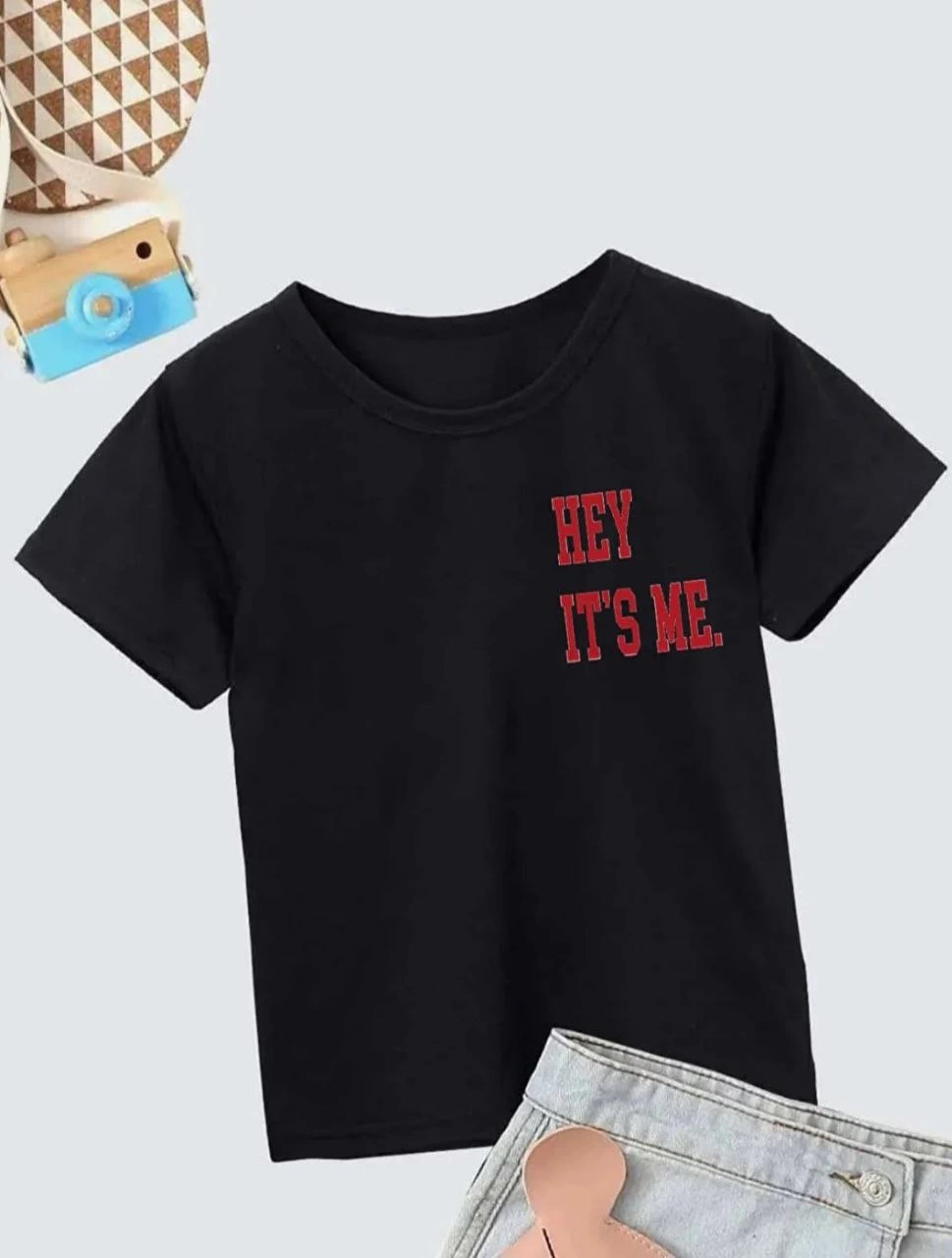 Çocuk Unisex Baskılı T-Shirt – Siyah