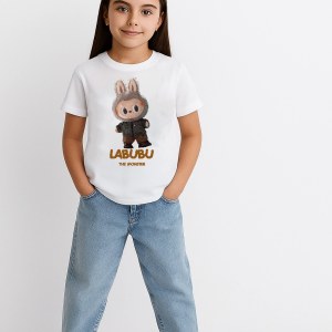 Kız Çocuk Baskılı T-Shirt – Beyaz