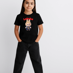 Kız Labubu Çocuk Baskılı T-Shirt – Beyaz