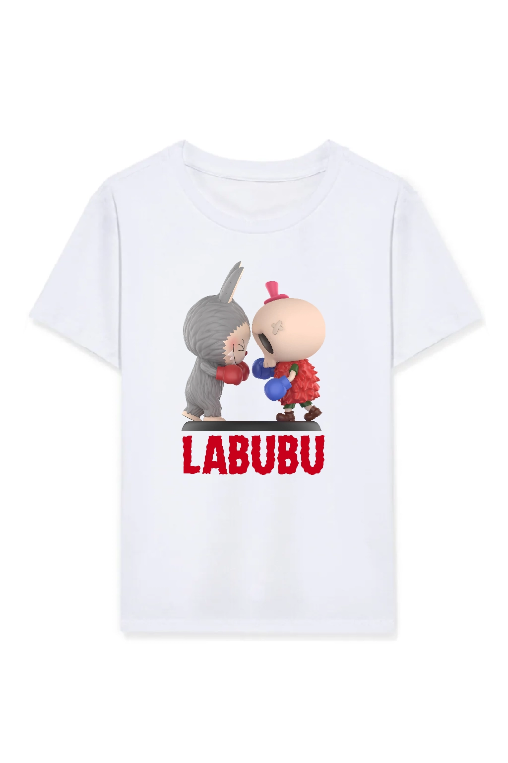 Kız Labubu Çocuk Baskılı T-Shirt – Beyaz