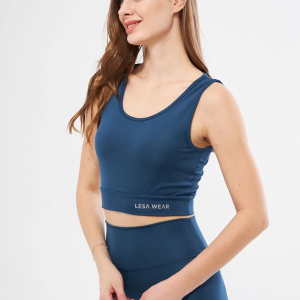 Kolsuz Sporcu Baskılı Crop – Turkuaz