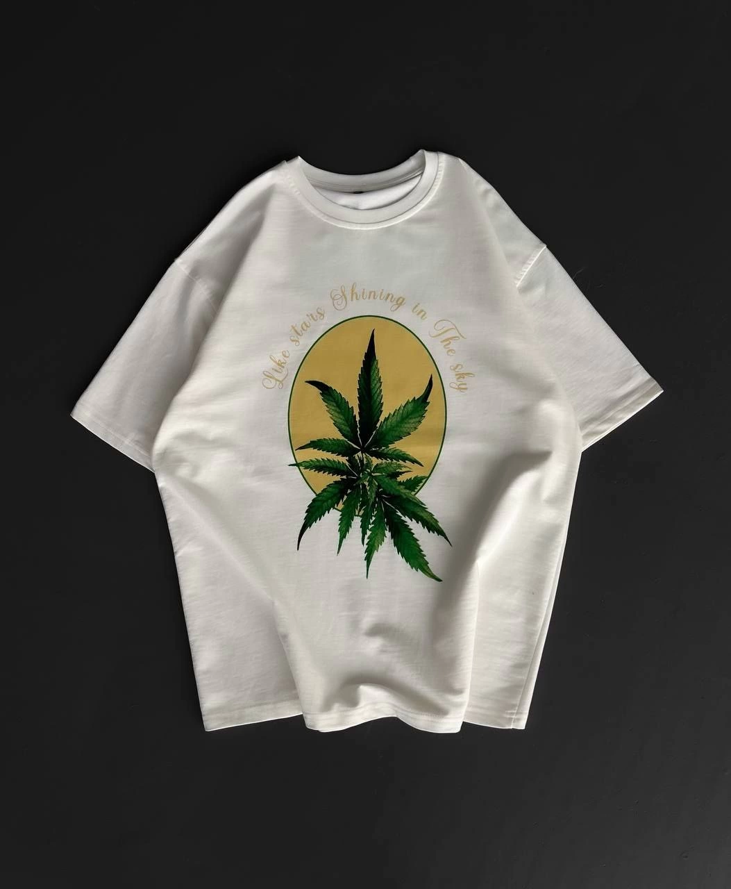 Erkek Kısa Kol Yazlık Tişört Bisiklet Yaka Baskılı Oversize T-Shirt – Beyaz