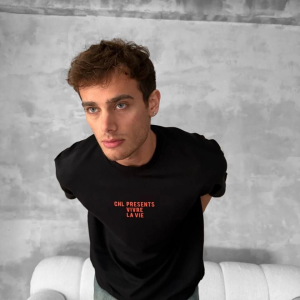 Erkek Ön ve Arka Baskılı T-Shirt Kısa Kol Bisiklet Yaka Regular Fit Tişört – Siyah