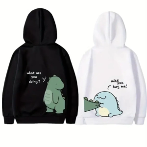 Sevgililer Günü Baskılı Oversize Kapüşonlu Sweatshirt Hoodie – Siyah