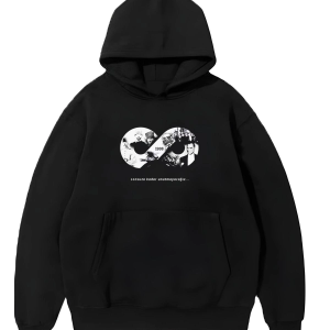 3 iplik Pamuklu Cepli Kapüşonlu 10 Kasıma Özel SweatShirt Hoodie – Siyah