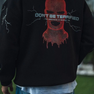 Erkek Kapüşonlu Kanguru Cepli Sweatshirt 3 İplik Pamuklu Baskılı Hoodie – Siyah