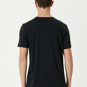 ERKEK Düz Tişört Bisiklet Yaka Regular Fit Yazlık Kısa kol T-Shirt – Siyah