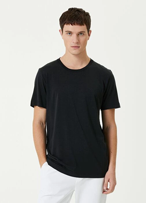ERKEK Düz Tişört Bisiklet Yaka Regular Fit Yazlık Kısa kol T-Shirt – Siyah
