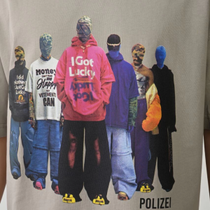 Erkek Baskılı T-Shirt Kısa Kol Bisiklet Yaka Rahat Kalıp Tişört – Boyalı Gri