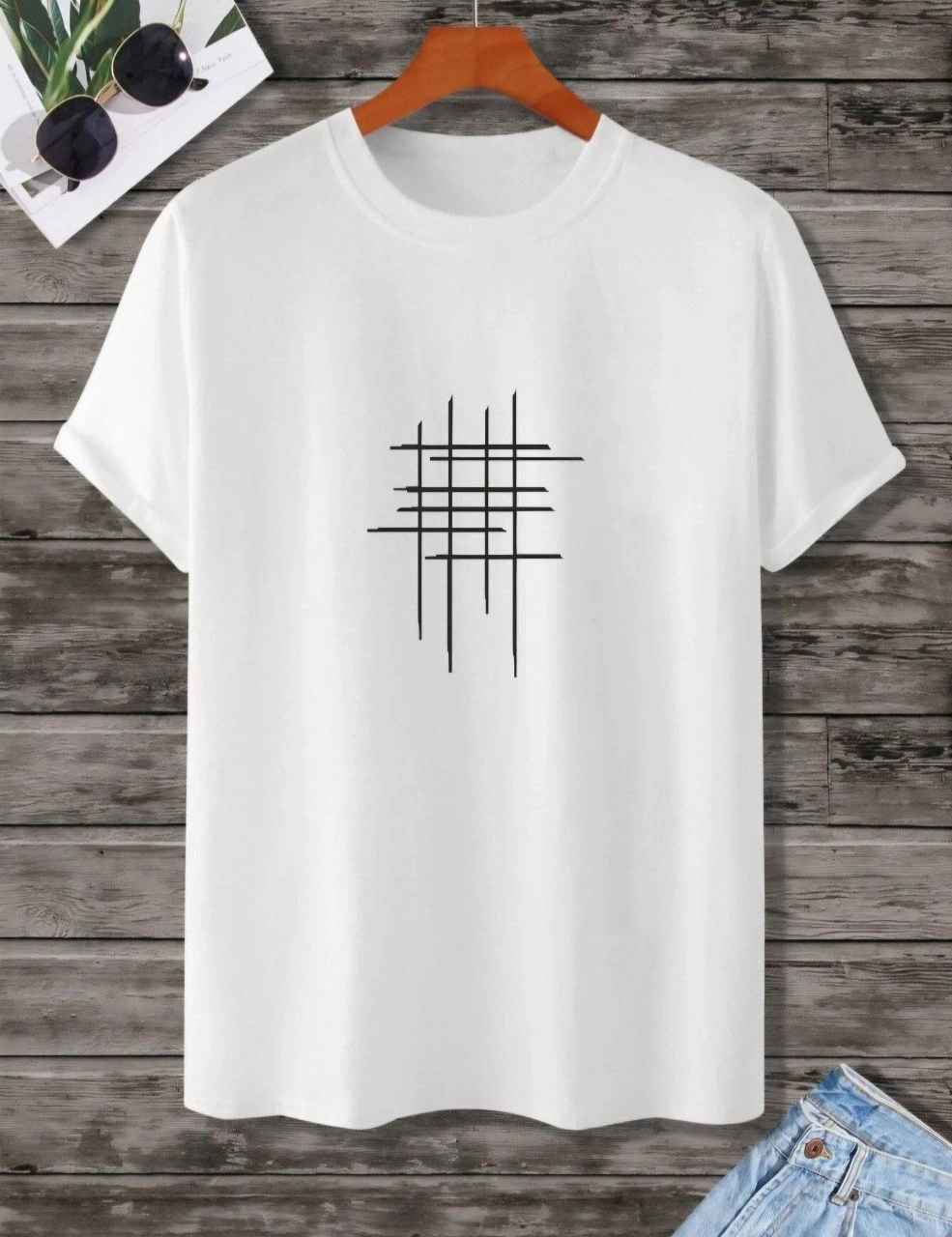 Kadın Baskılı Oversize kısa kol T-Shirt – Beyaz