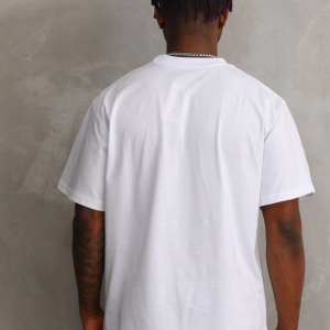 Erkek Baskılı T-Shirt Kısa Kol Bisiklet Yaka Rahat Kalıp Tişört – Beyaz