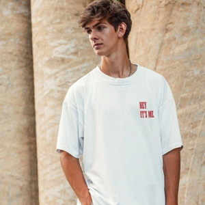Erkek Baskılı T-Shirt Kısa Kol Bisiklet Yaka Regular Fit Rahat Kalıp Tişört – Beyaz