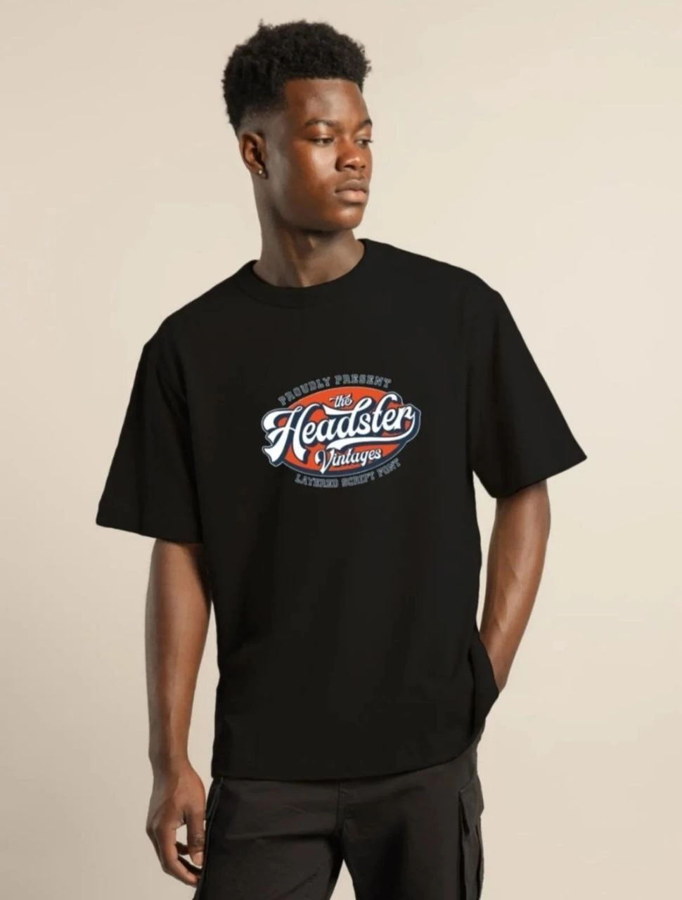 Erkek Baskılı T-Shirt Kısa Kol Bisiklet Yaka Regular Fit Rahat Kalıp Günlük Tişört – Siyah