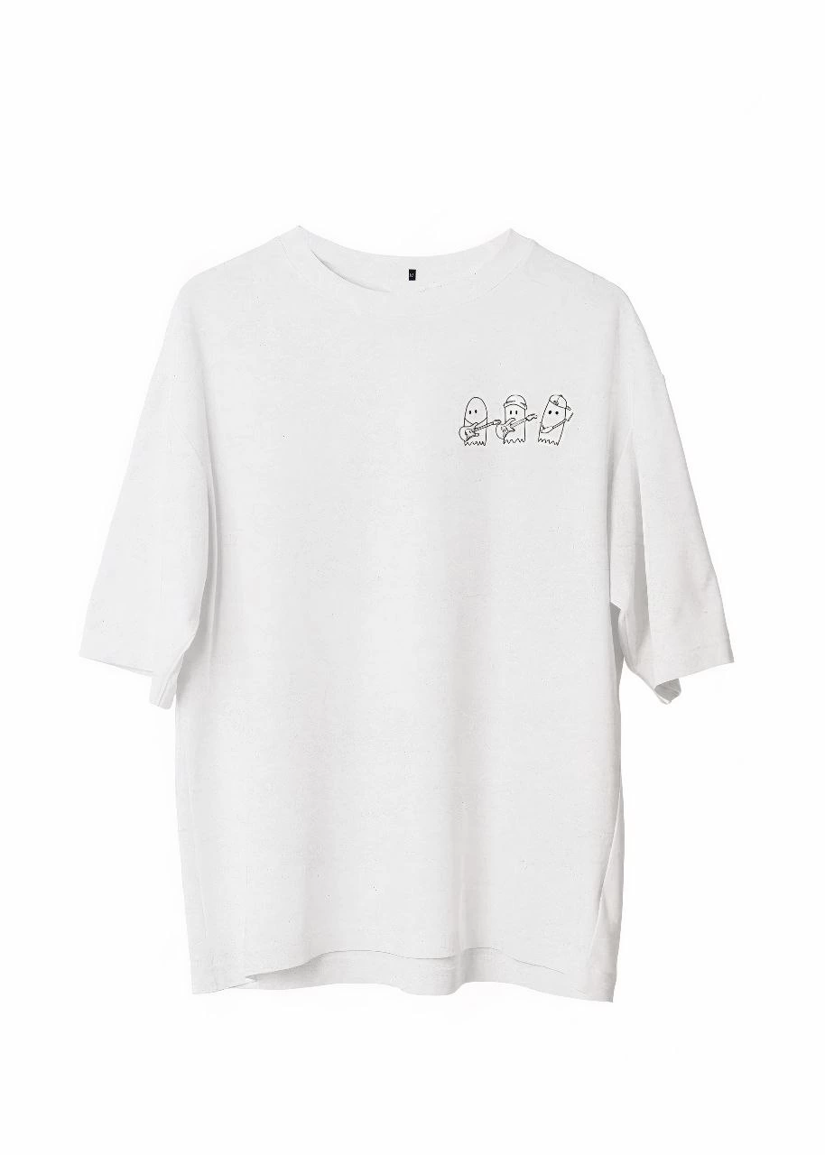Erkek Baskılı T-Shirt Kısa Kol Bisiklet Yaka Regular Fit Rahat Kalıp Günlük Tişört – Beyaz