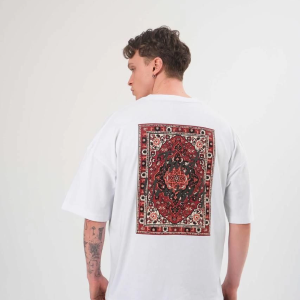 Erkek Bisiklet Yaka Baskılı Kısa kol T-Shirt – Beyaz