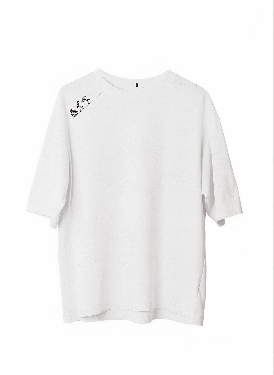 Erkek Baskılı T-Shirt Kısa Kol Bisiklet Yaka Regular Fit Rahat Kalıp Günlük Tişört – Beyaz