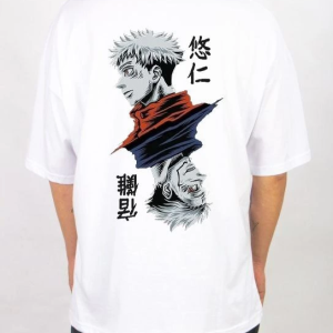 Erkek Kısa Kol Yazlık Tişört Bisiklet Yaka Baskılı Oversize T-Shirt – Beyaz