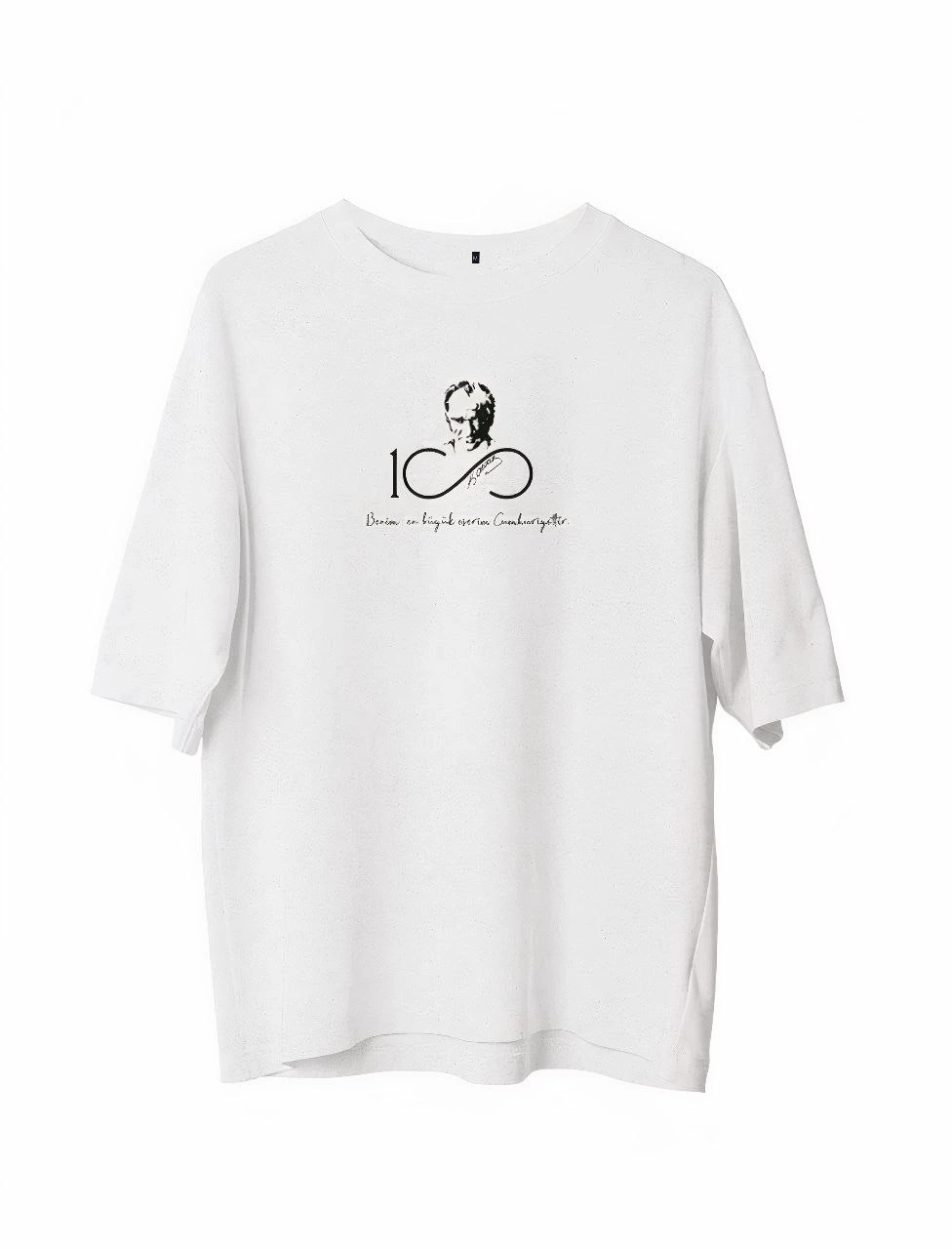 Erkek Baskılı T-Shirt Kısa Kol Bisiklet Yaka Regular Fit Rahat Kalıp Günlük Tişört – Beyaz