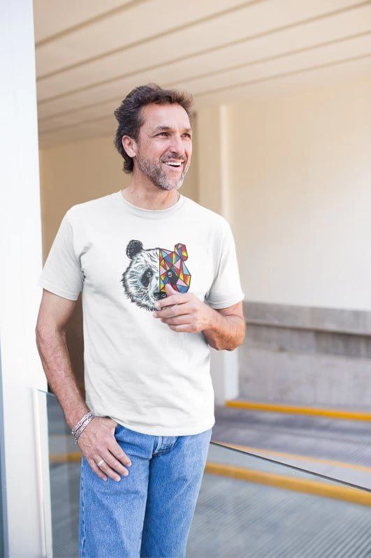 Erkek Kısa Kol Yazlık Tişört Bisiklet Yaka Baskılı Oversize T-Shirt – Beyaz