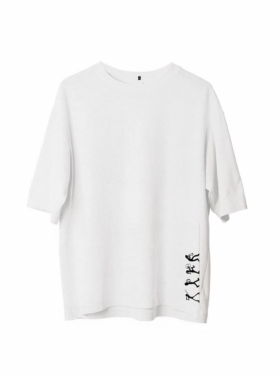 Erkek Baskılı T-Shirt Kısa Kol Bisiklet Yaka Regular Fit Rahat Kalıp Günlük Tişört – Beyaz