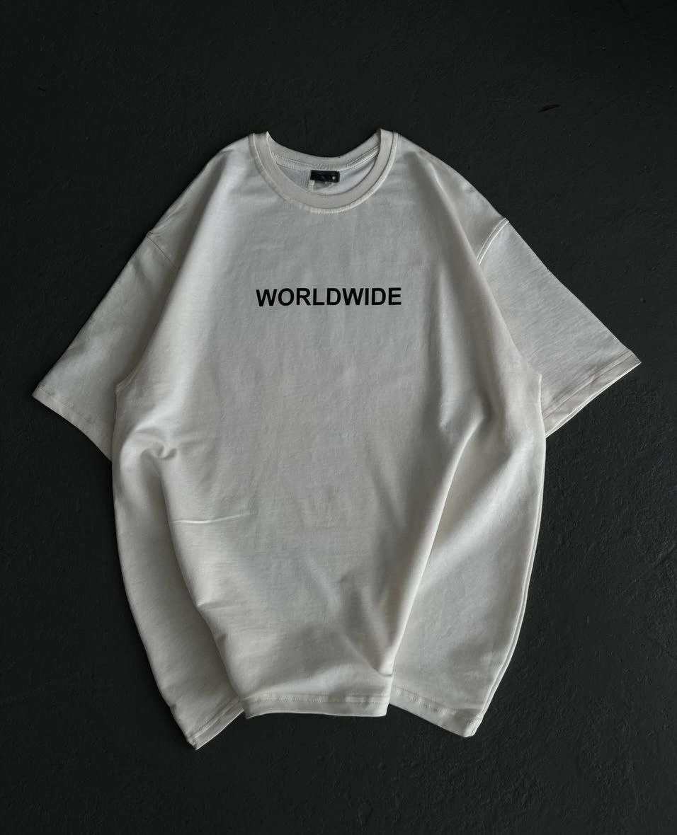 Kadın Baskılı T-Shirt Kısa Kol Bisiklet Yaka Oversize Rahat Kalıp Günlük Tişört – Beyaz