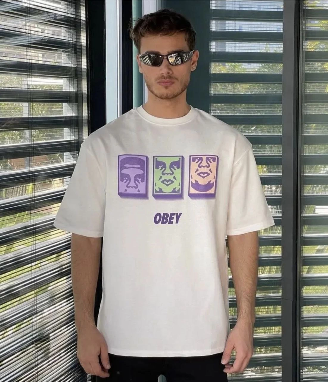 Erkek Kısa Kol Yazlık Tişört Bisiklet Yaka Baskılı Oversize T-Shirt – Beyaz