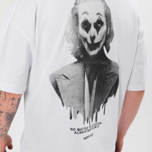 Erkek Baskılı T-Shirt Kısa Kol Bisiklet Yaka Regular Fit Rahat Kalıp Günlük Tişört – Beyaz