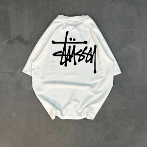 kadın Bisiklet Yaka Baskılı Oversize Kısa kol T-Shirt – Beyaz