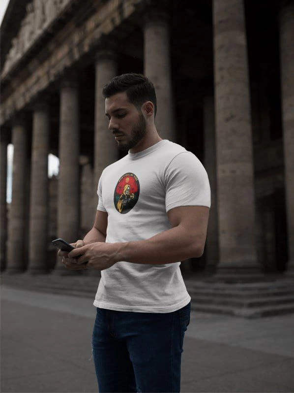 Erkek Kısa Kol Yazlık Tişört Bisiklet Yaka Baskılı Oversize T-Shirt – Beyaz