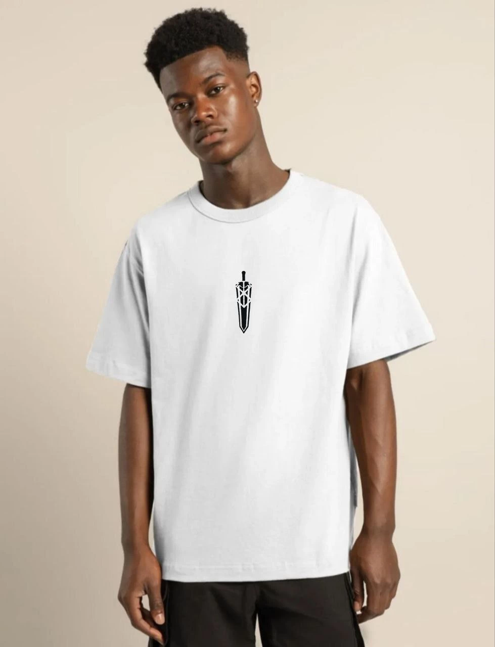 Erkek Baskılı T-Shirt Kısa Kol Bisiklet Yaka Regular Fit Rahat Kalıp Günlük Tişört – Beyaz