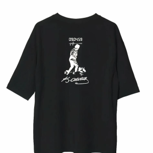 Erkek Kısa Kol Tişört Bisiklet Yaka ATATÜRK Baskılı T-Shirt – Siyah