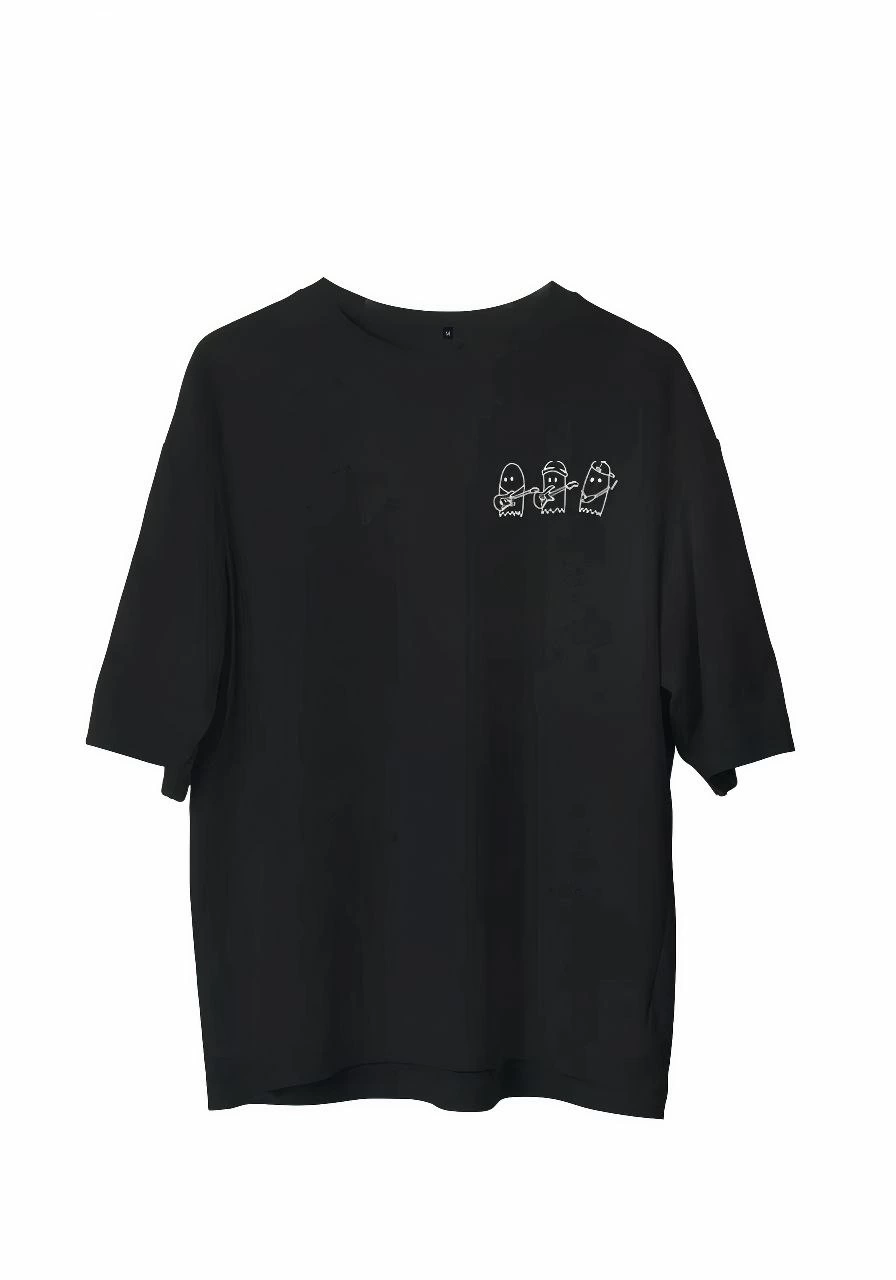 Erkek Baskılı T-Shirt Kısa Kol Bisiklet Yaka Regular Fit Rahat Kalıp Günlük Tişört – Siyah