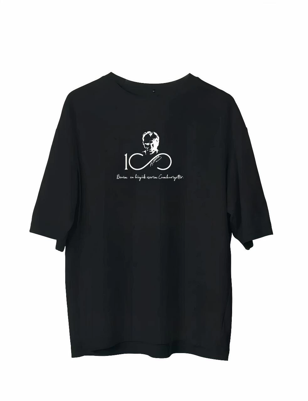 Erkek Baskılı T-Shirt Kısa Kol Bisiklet Yaka Regular Fit Rahat Kalıp Günlük Tişört – Siyah