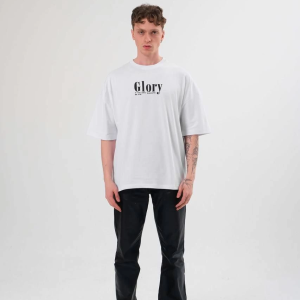 Erkek Kısa Kol Yazlık Tişört Bisiklet Yaka Baskılı Oversize T-Shirt – Siyah